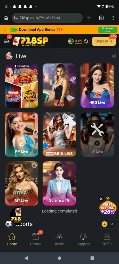 718SP Game Lobby