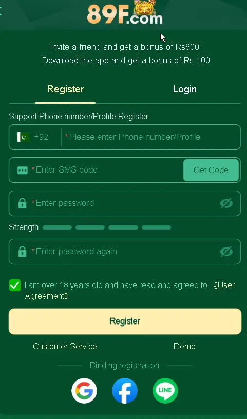 89F Game registration