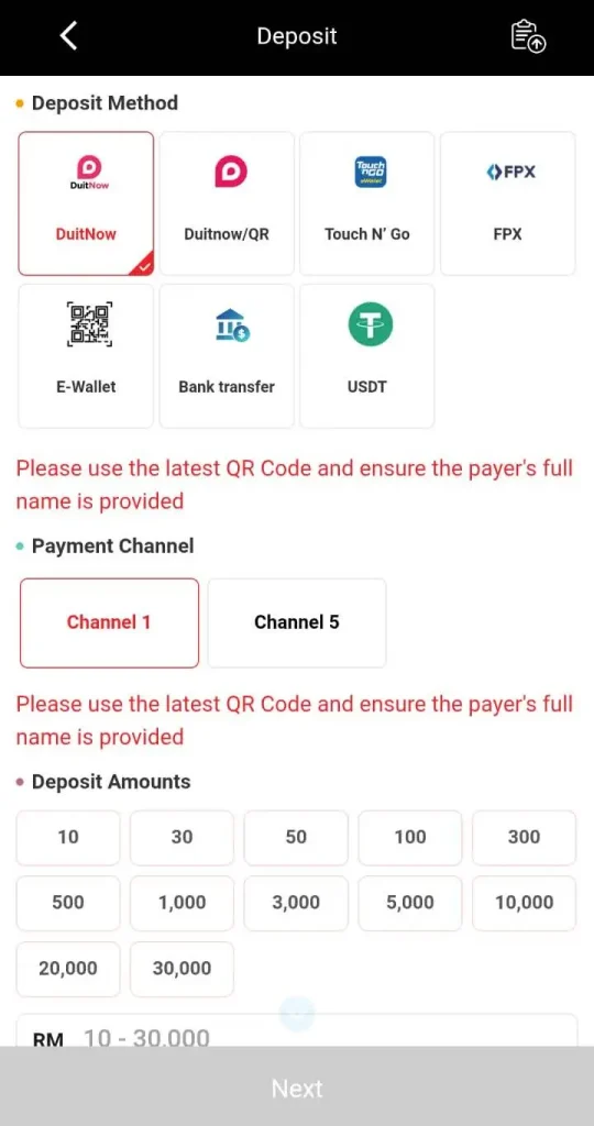 RM666 Game deposit