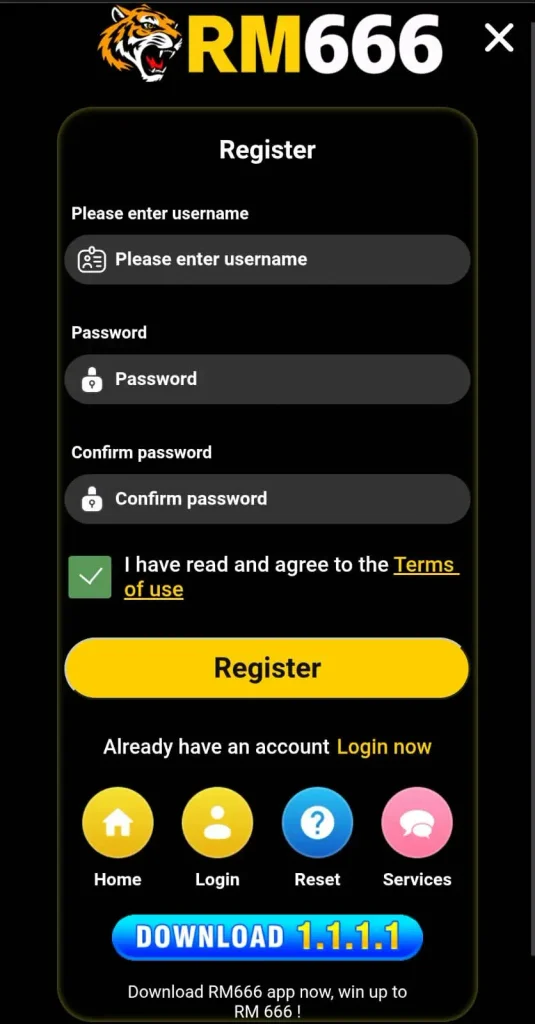 RM666 Game register
